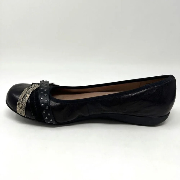 Abeo Toni Black Leather Slip On Comfort Ballet Flat Shoes Women’s Size 7N - Picture 7 of 11